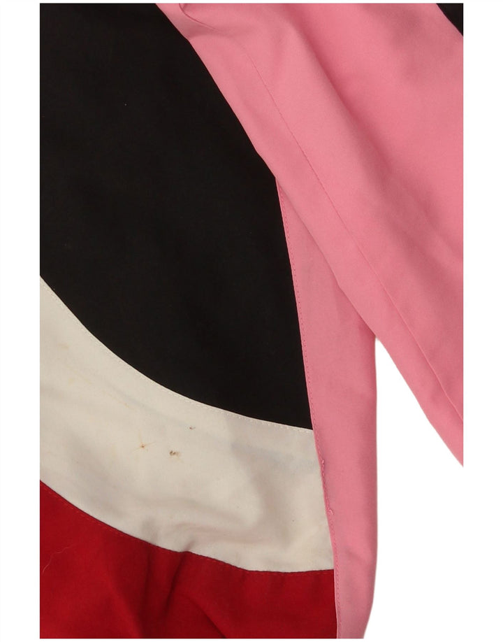 vintage Mens Survêtement Top Veste Petit Noir Colourblock Polyester