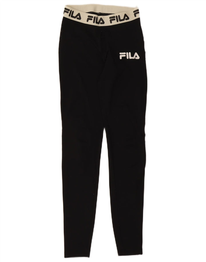 Fila Leggings graphiques pour femmes UK 4 XS Polyester color block noir