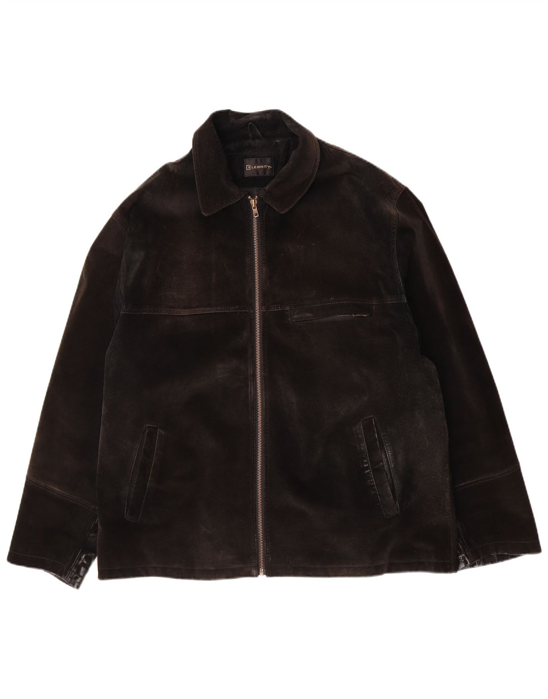 veste en daim homme vintage UK 42 XL cuir marron