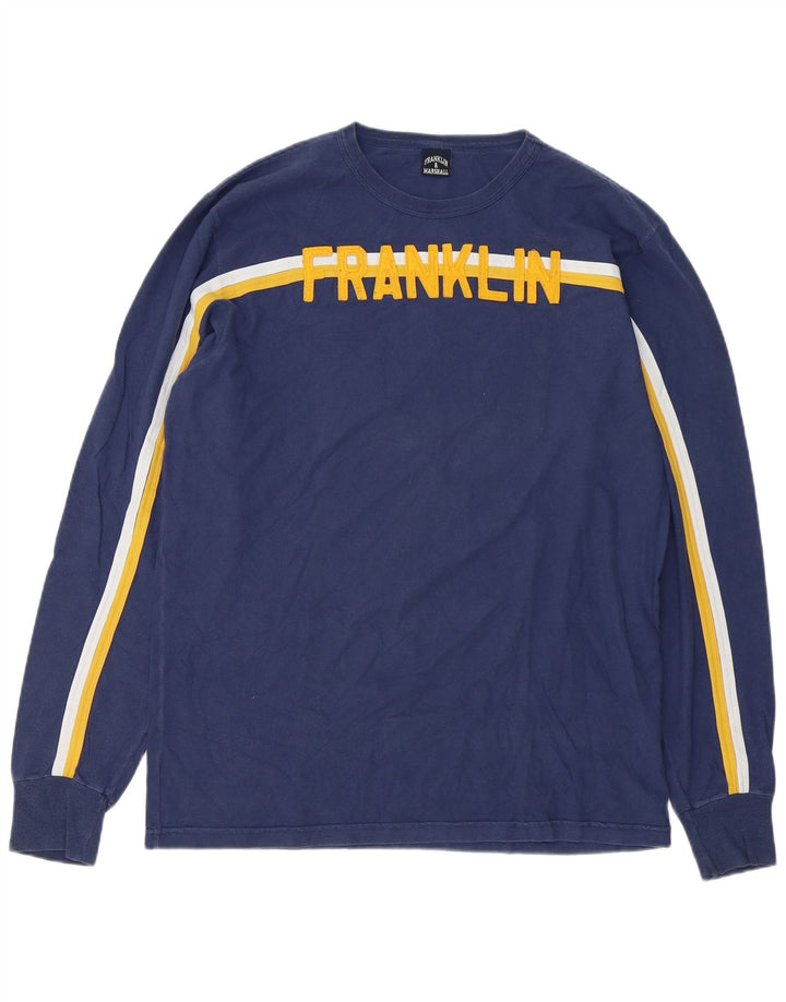 Franklin & Marshall Haut graphique à manches longues pour homme XL Bleu marine Colourblock