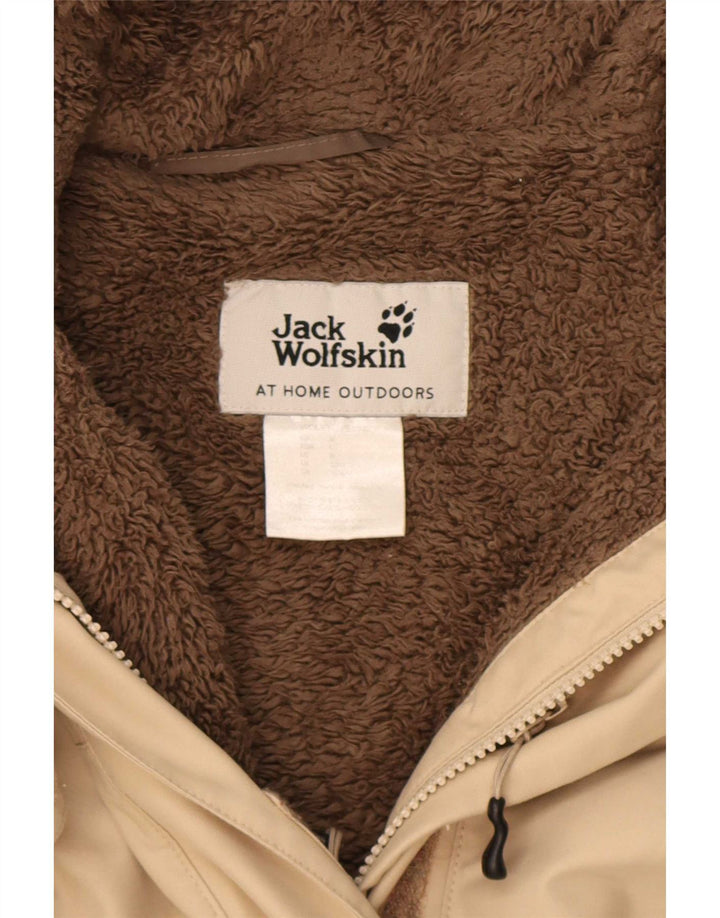 Jack Wolfskin Veste Parka À Capuche Femme UK 14 Polyester Beige Moyen