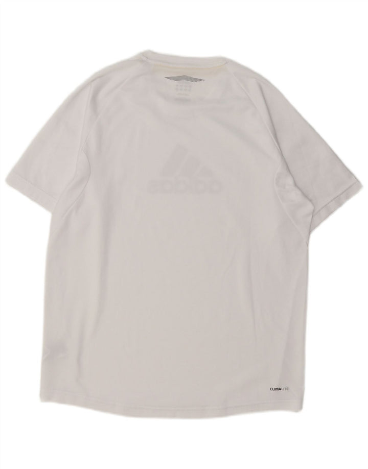 Adidas Hommes Climalite Graphic T-Shirt Top Blanc Moyen Polyester