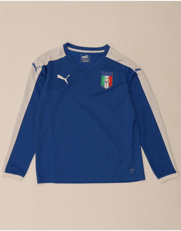 Puma Haut à Manches Longues Italia Garçon 13-14 Ans Bleu Colorblock