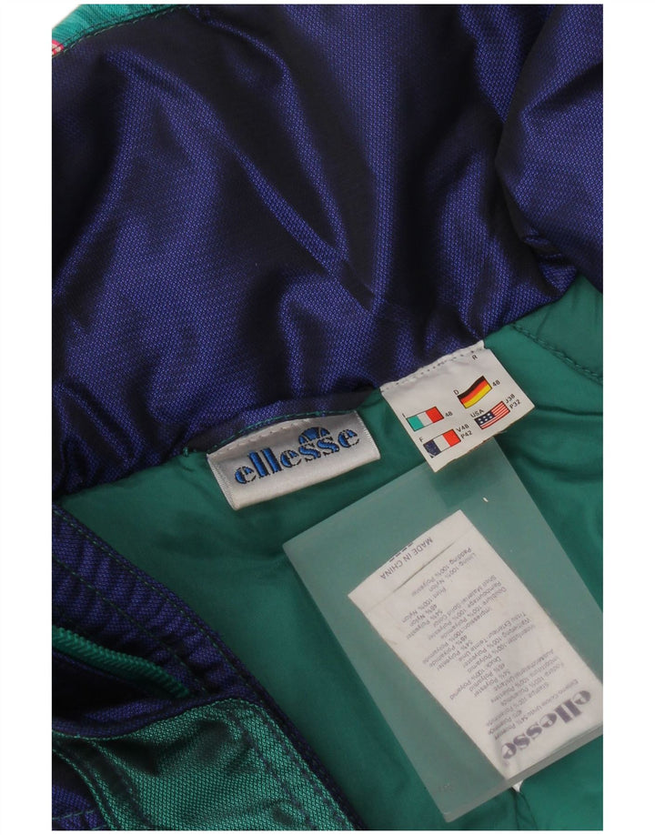 Ellesse Veste de ski à capuche coupe ample pour homme IT 48 Vert moyen Colourblock