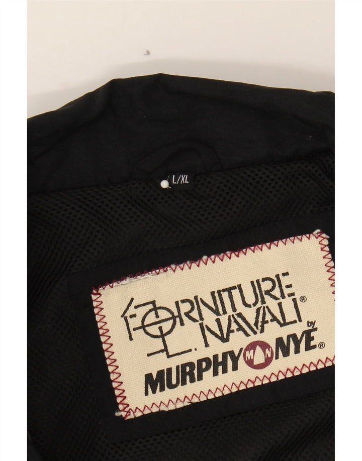 MURPHY & NYE Mens Tracksuit Top Jacket XL Black Colourblock Nylon Vintage Murphy & Nye and Second-Hand Murphy & Nye from Messina Hembry 