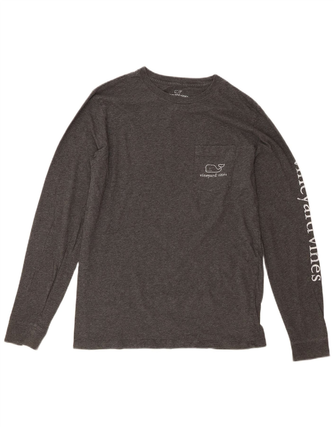 VINEYARD VINES Mens Graphic Top Long Sleeve Small Grey