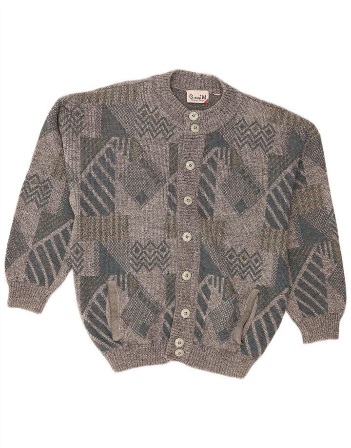 Gianni Cardigan coupe ample pour homme gris moyen géométrique