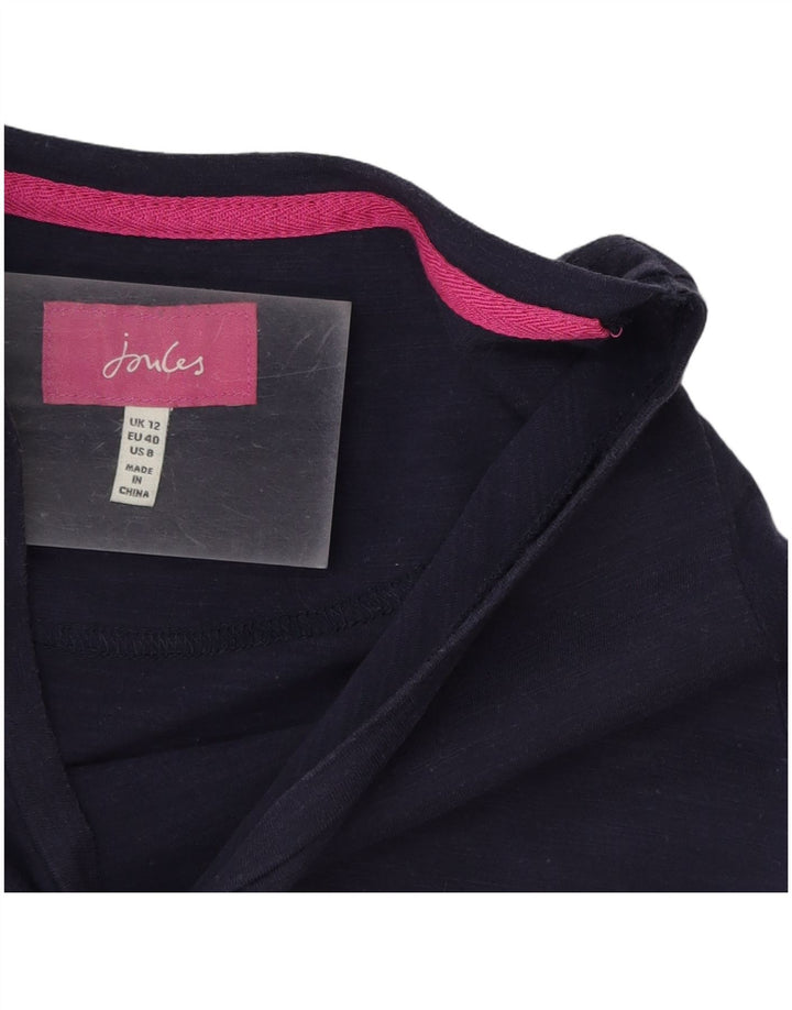 Joules T-Shirt Femme Top UK 12 Medium Bleu Marine Coton