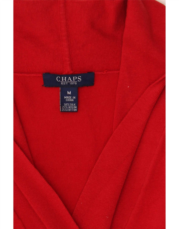 Chaps Pull à col châle pour femme UK 12 Soie rouge moyen
