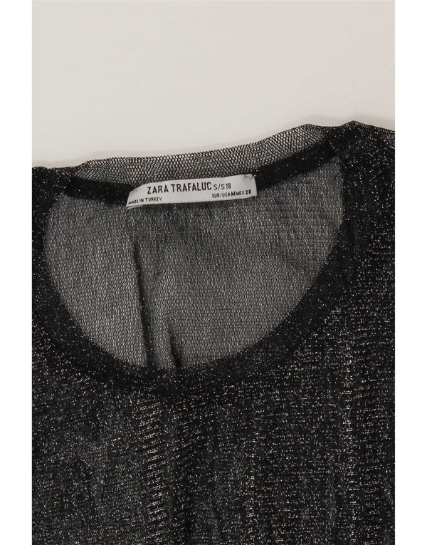 Zara Femmes Trafaluc See Through Top UK 12 Moyen Noir