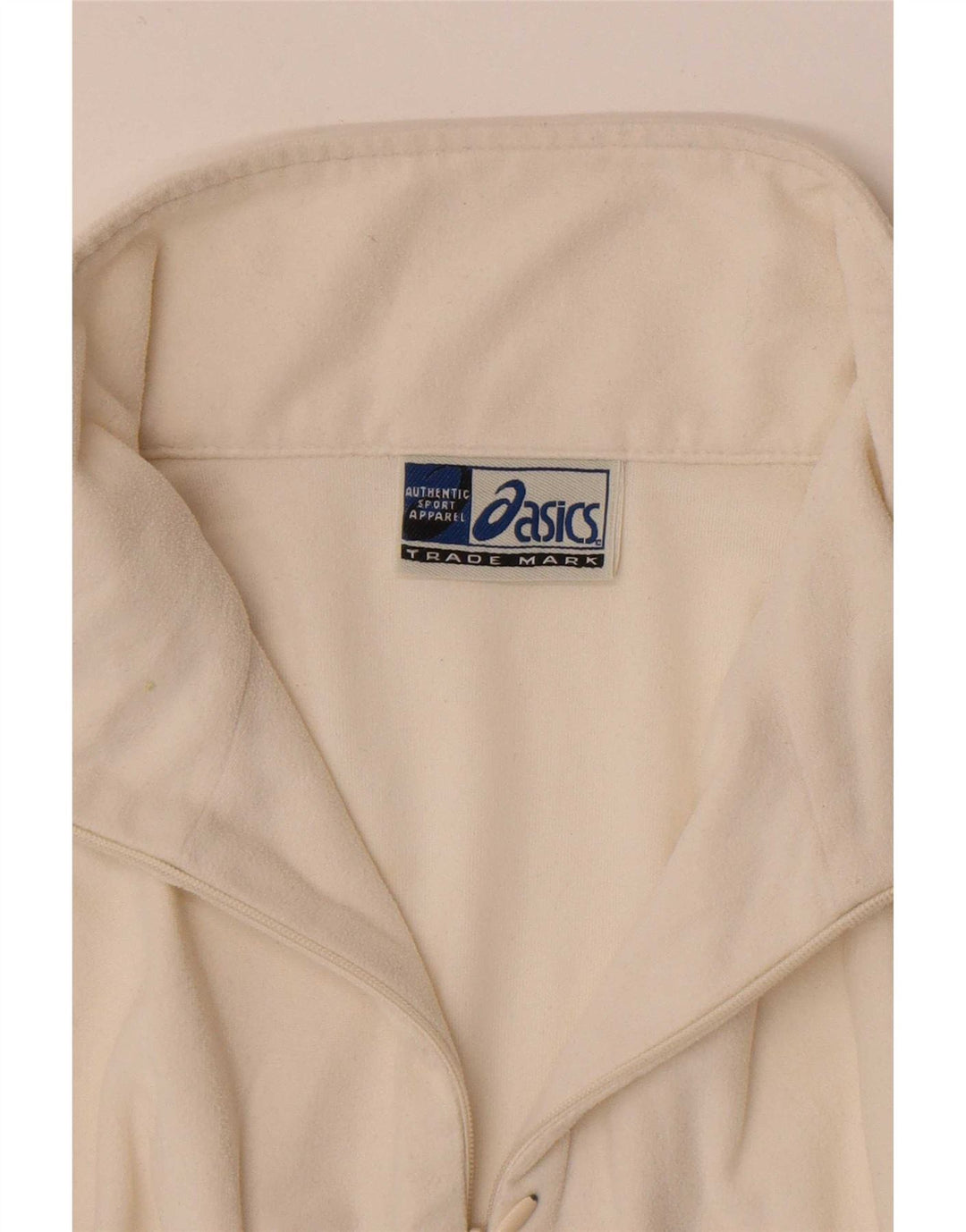 Asics Pull polaire à col zippé pour femme UK 14 Polyester blanc moyen