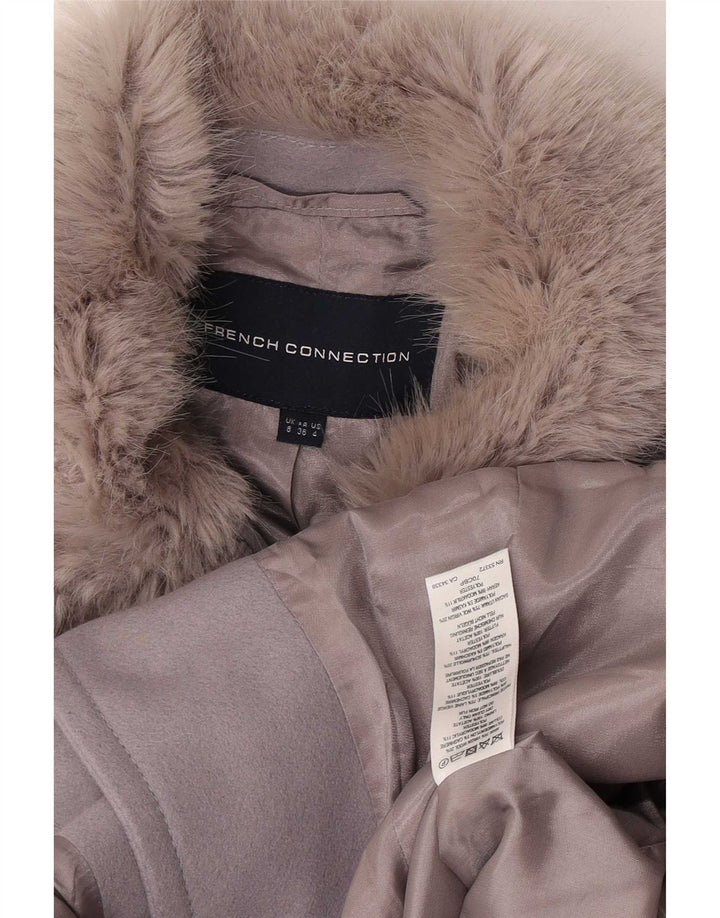 French Connection Manteau Femme UK 8 Small Gris Laine Vierge