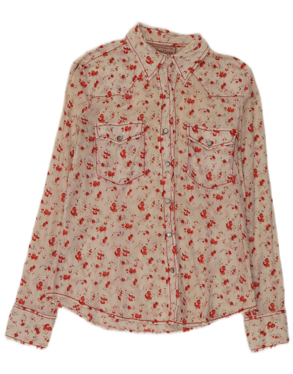 Marlboro Classics Chemisier coupe régulière pour femme UK 14 Medium Blanc Floral