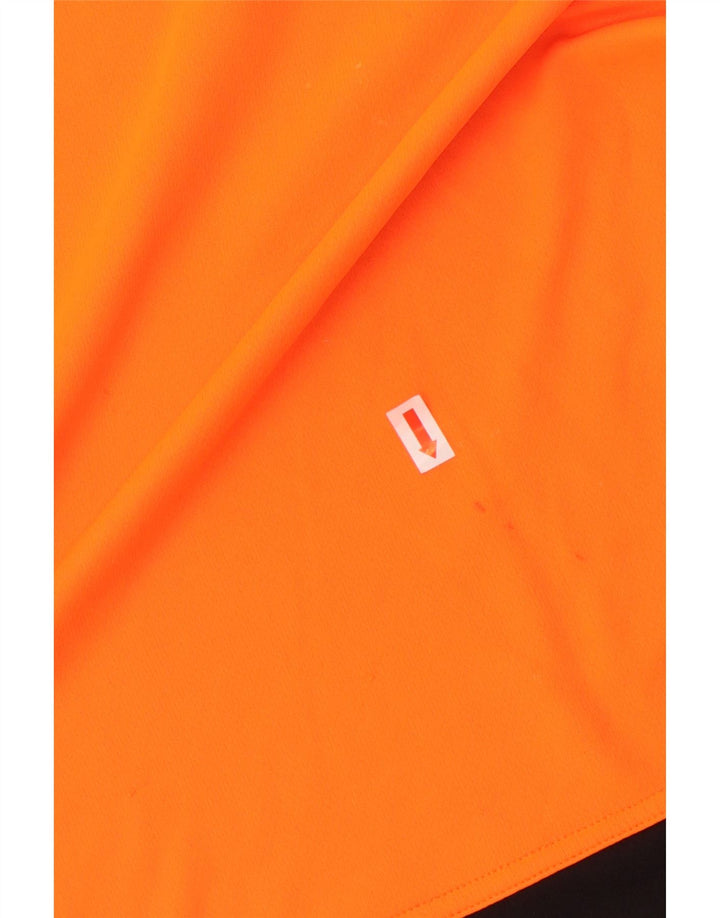ADIDAS Garçon Climalite T-Shirt Top 9-10 ans Orange Colourblock Polyester