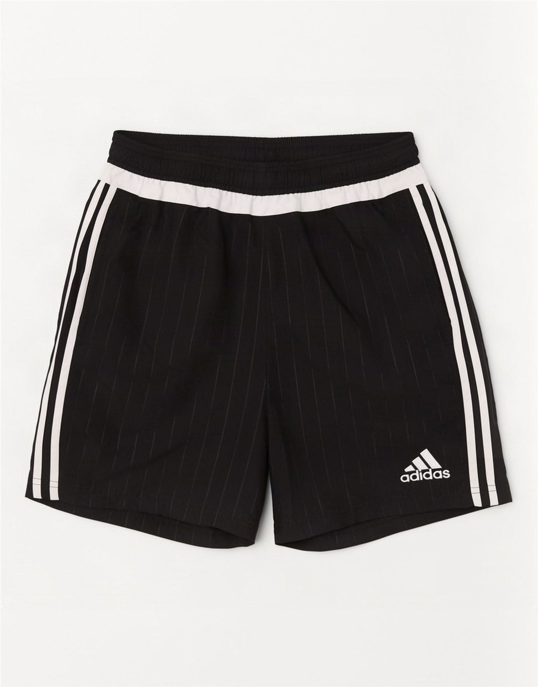 Adidas Short de sport pour homme en polyester rayé noir moyen