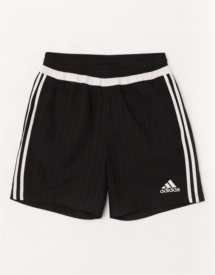 Adidas Short de sport pour homme en polyester rayé noir moyen