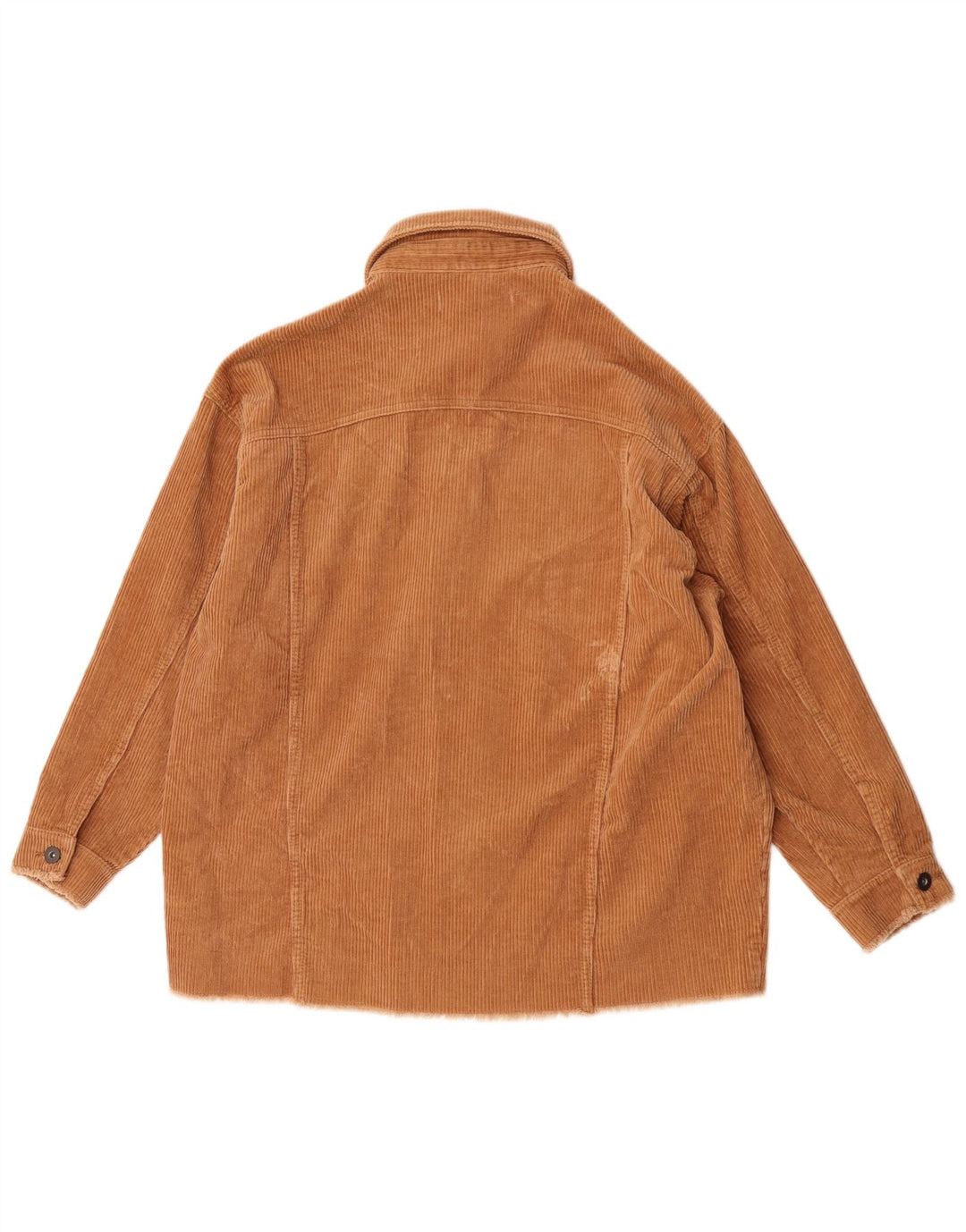 Zara Veste surdimensionnée en velours côtelé pour femme UK 10 Petit coton marron