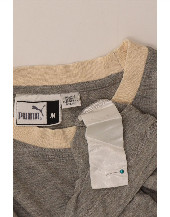 Puma T-Shirt Top Homme Gris Moyen Colourblock Cotton