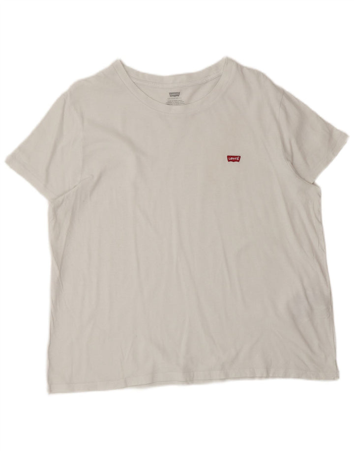 Levi's T-Shirt Femme UK 16 Large Blanc Coton