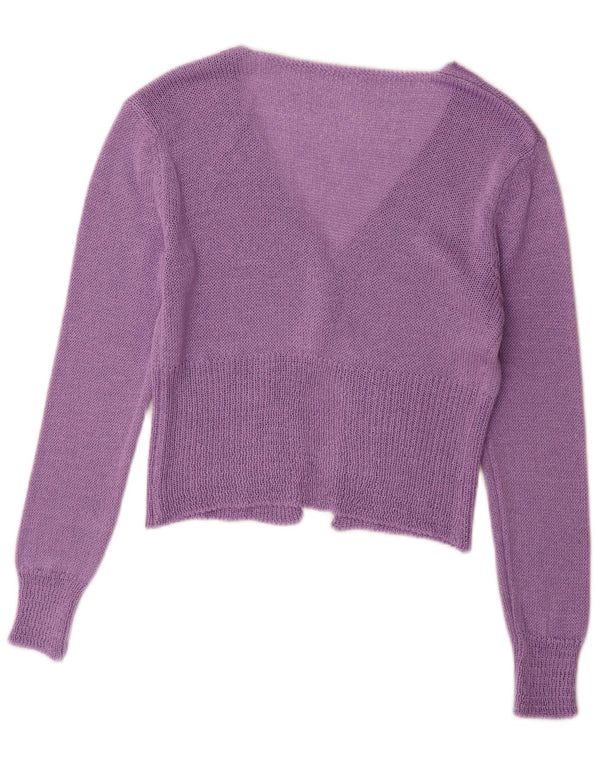 vintage Femmes Bolero Jumper UK 10 Petit Violet