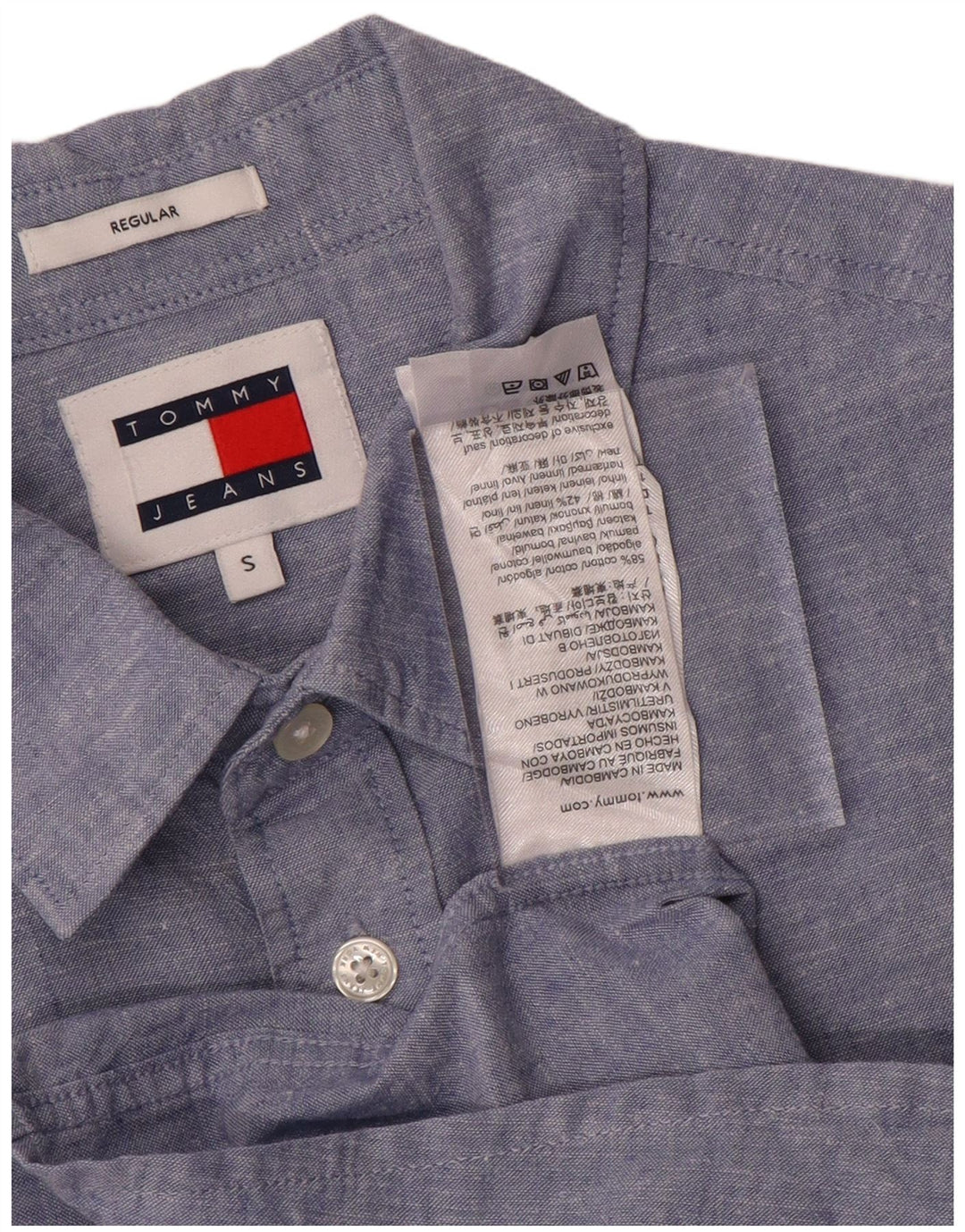 Tommy Hilfiger Chemise Regular Fit Homme Petit Bleu Coton
