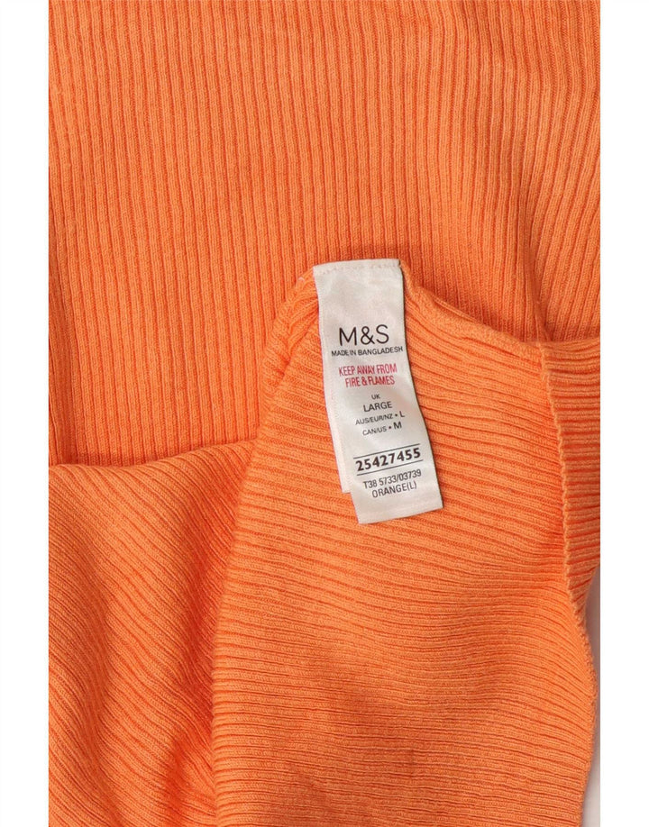 Marks & Spencer T-shirt pour femme UK 14 Large Orange Viscose