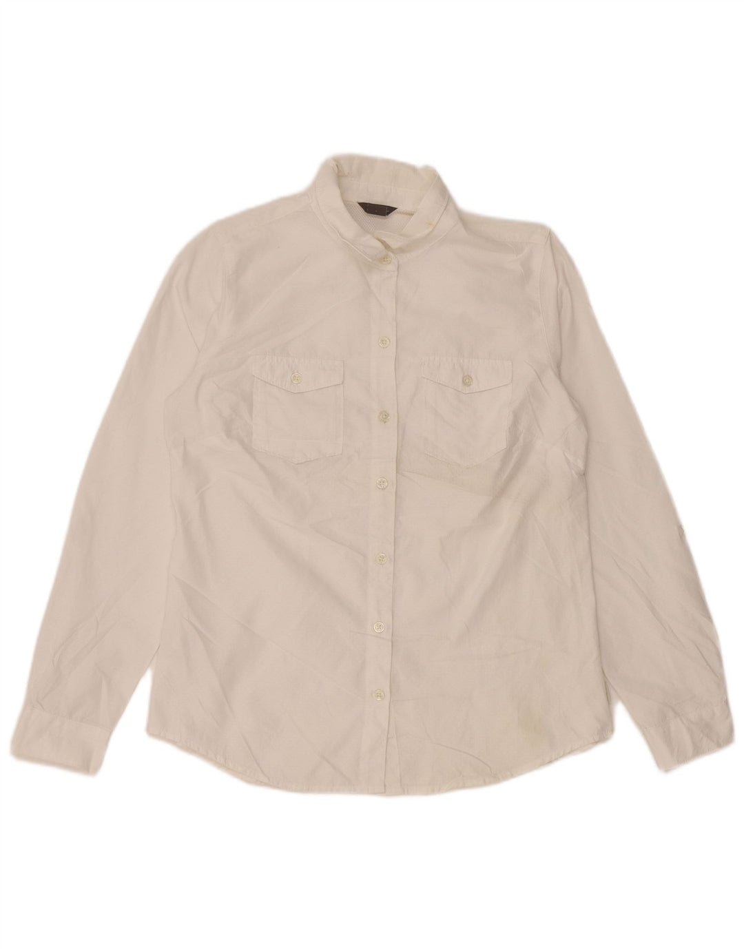 EDDIE BAUER Chemisier pour femme UK 10 Petit nylon tacheté blanc