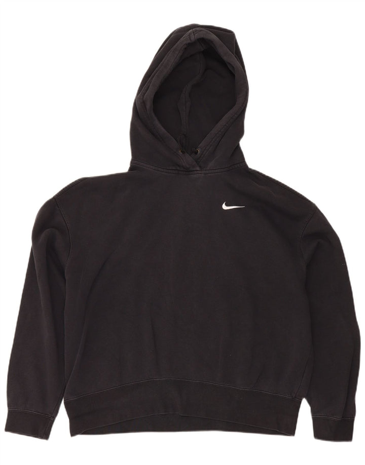 Nike Pull à capuche surdimensionné pour femme UK 14 en coton noir moyen