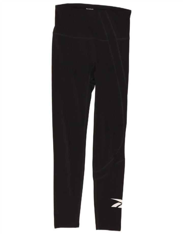 Reebok Leggings Femme UK 8/10 Petit Noir Polyester
