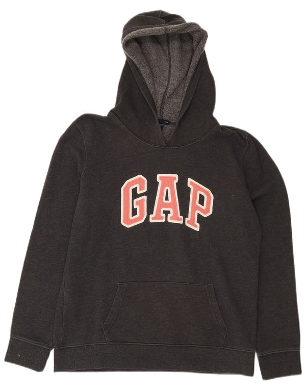 Gap Pull à capuche graphique pour femme UK 14 Gris moyen Coton