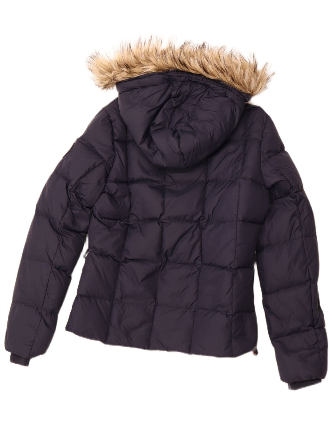 SUPERDRY Veste matelassée à capuche pour femme UK 12 Medium Navy Blue Nylon