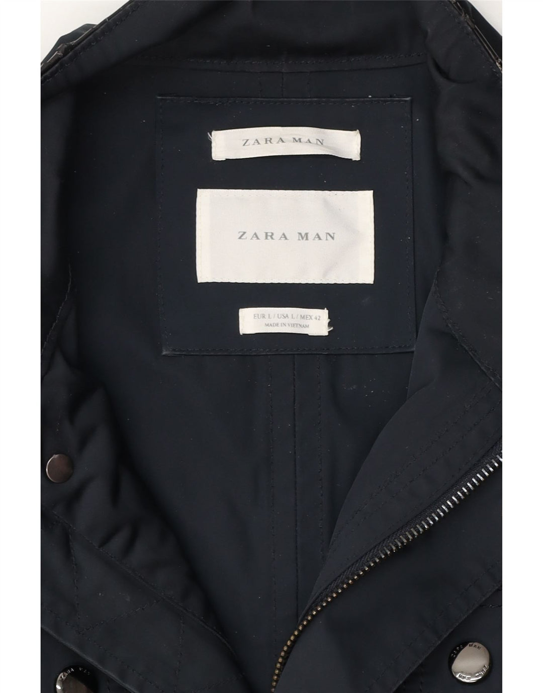 ZARA Mens Utility Jacket UK 40 Large Navy Blue