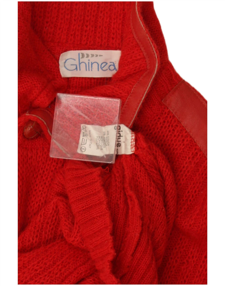 vintage Mens Polo Neck Jumper Pull Grande laine d’alpaga rouge