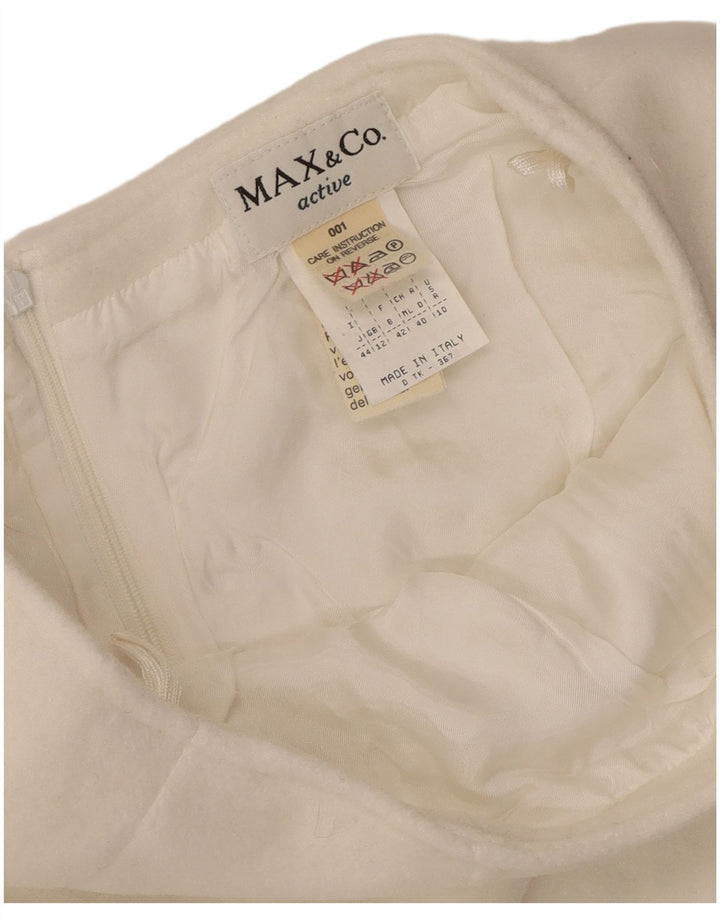 Max & Co. Mini-jupe femme UK 12 Medium W26 Blanc Polyester