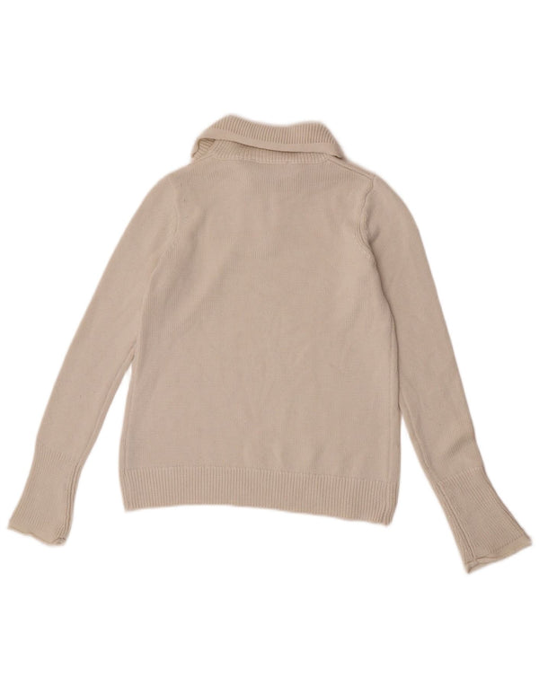 Zara Pull à col zippé pour femme UK 12 Blanc moyen