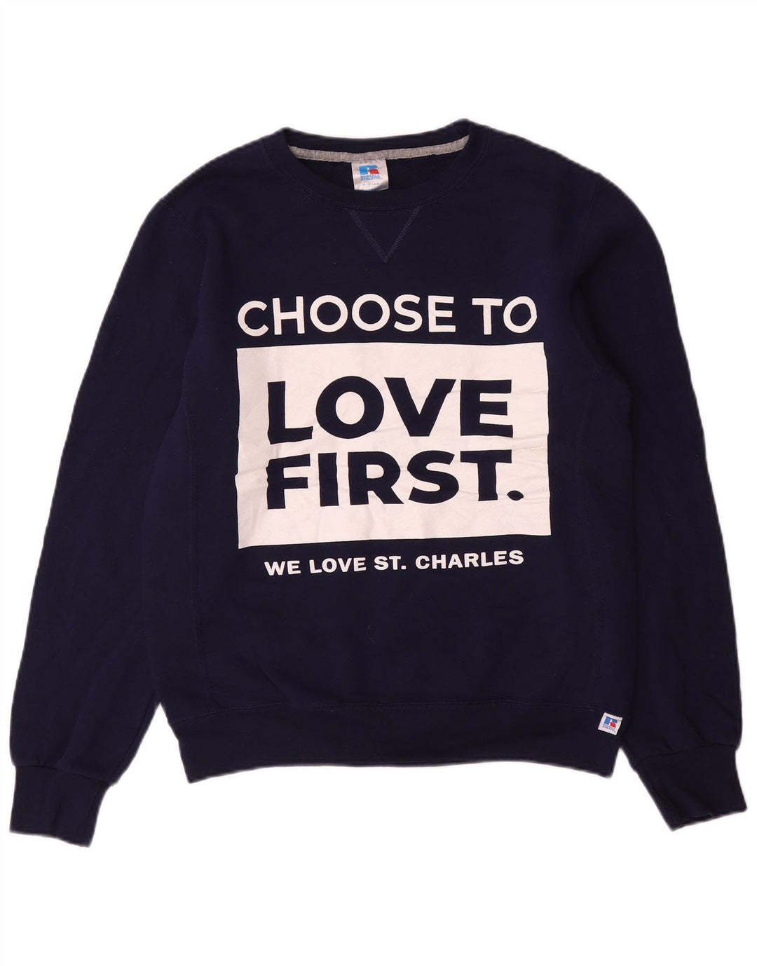 RUSSELL ATHLETIC Sweat-shirt graphique pour homme en coton bleu marine Taille S