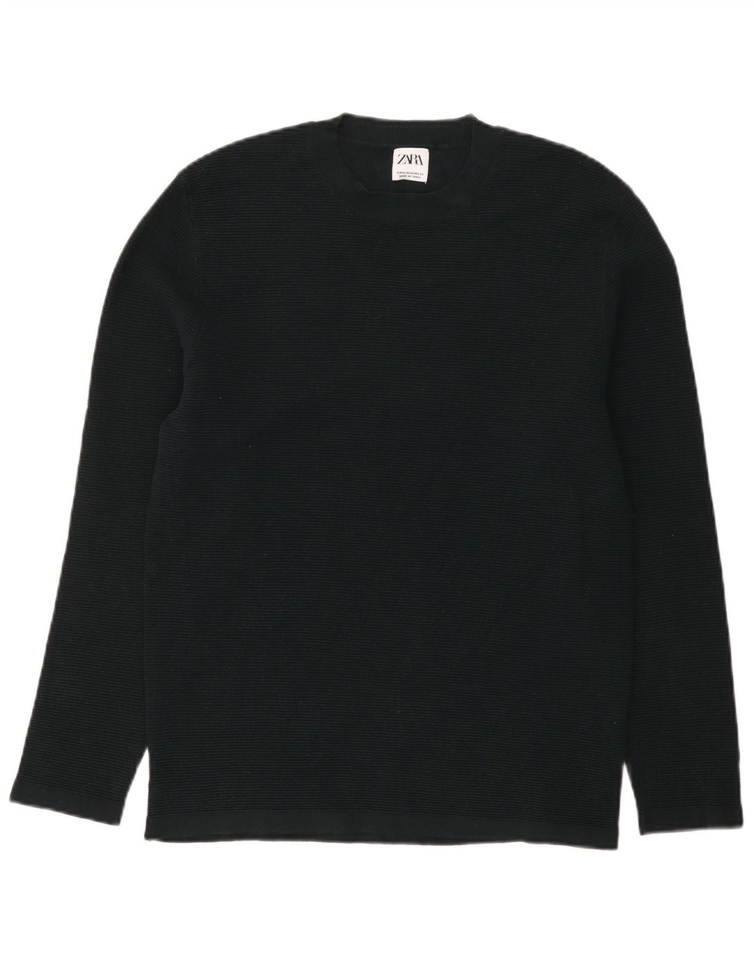 Zara Homme Top Manches Longues Coton Vert Moyen