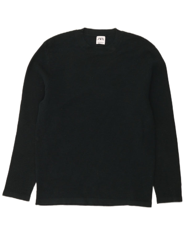 Zara Homme Top Manches Longues Coton Vert Moyen