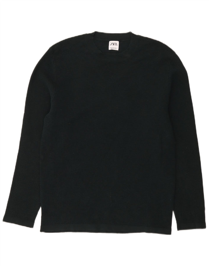 Zara Homme Top Manches Longues Coton Vert Moyen