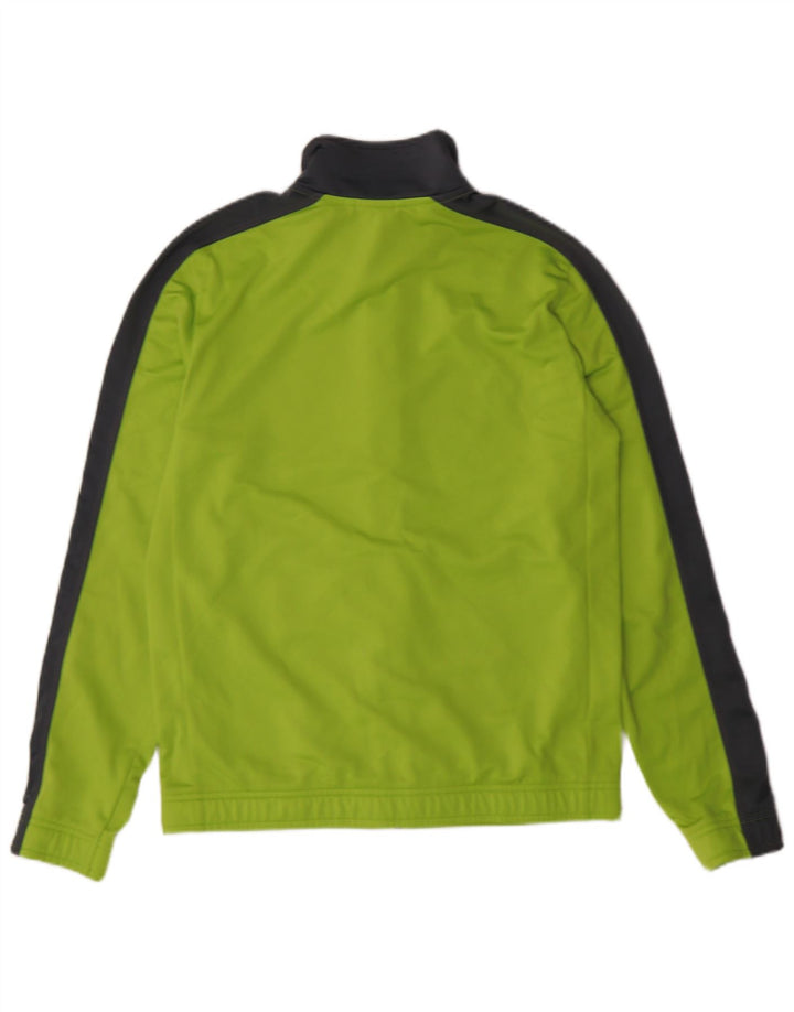 PUMA Veste de survêtement graphique pour homme, petit, vert, color block, polyester