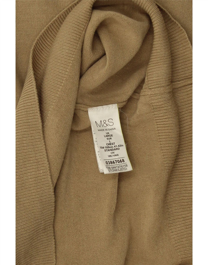 Marks & Spencer Pull col V pour homme en acrylique beige Large