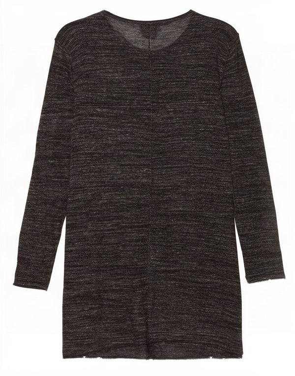 Zara Pull long à col rond pour femme UK 10 Petit gris moucheté