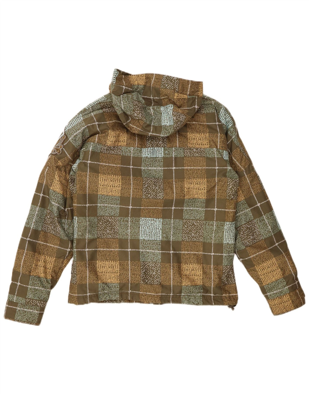 BILLABONG Veste coupe-vent à capuche graphique pour femme EU 36 Petit carreaux kaki