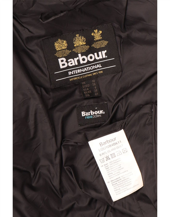 Barbour Veste matelassée à capuche pour femme UK 10 Small Noir Polyamide