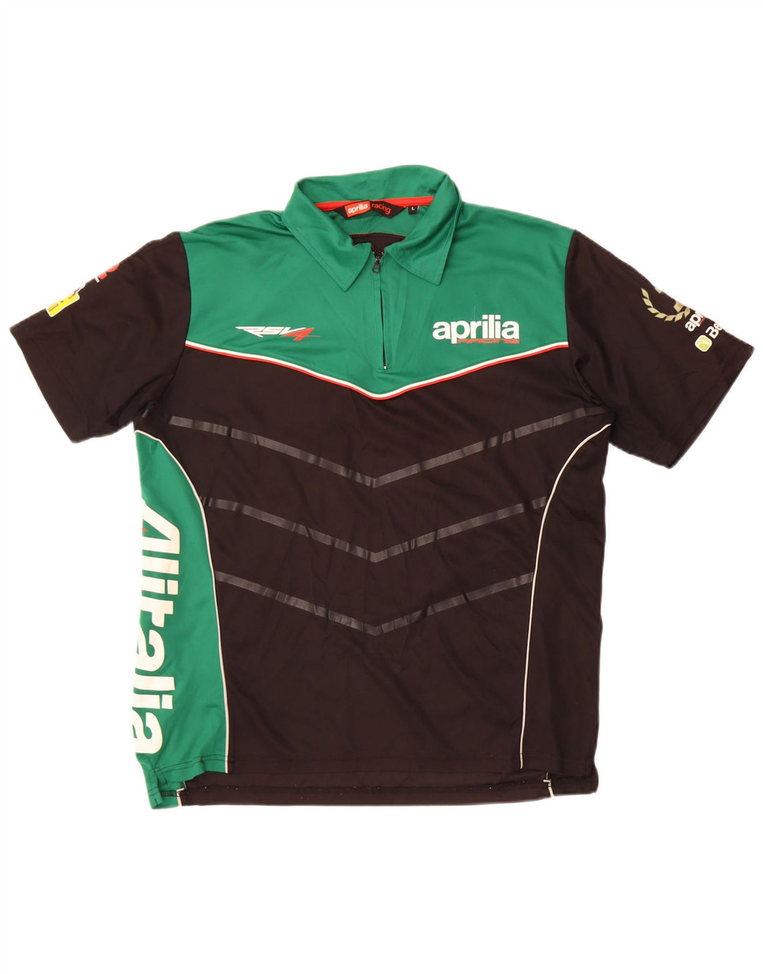 Aprilia Polo Graphique Homme Grand Noir Colorblock Polyester