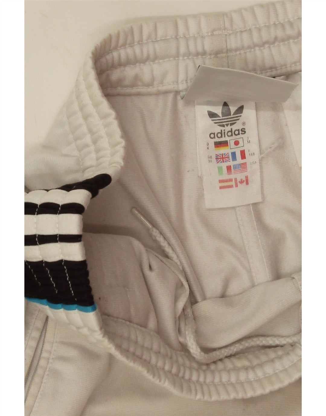 Adidas Pantalon de survêtement graphique pour homme en polyester color block blanc moyen