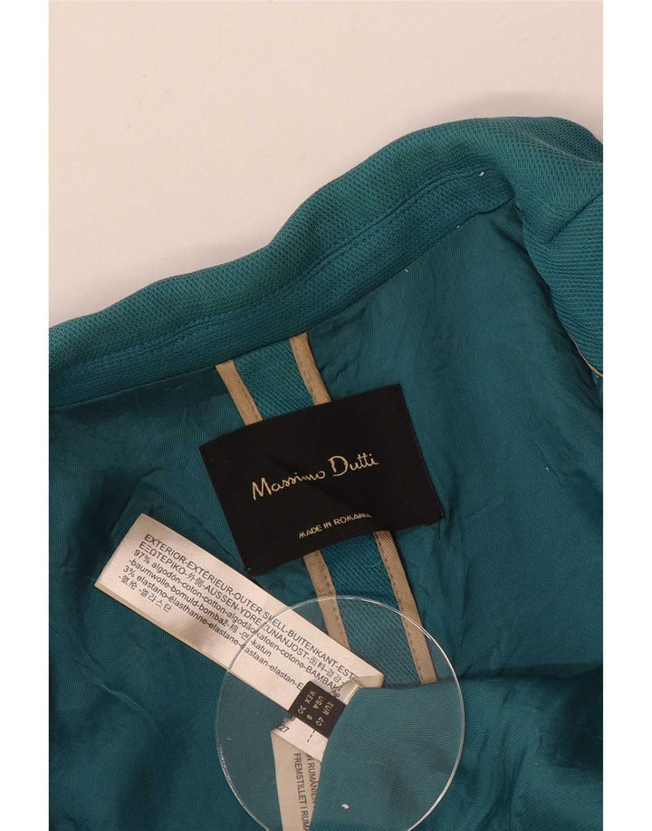 Massimo Dutti Veste blazer 1 bouton pour femme EU 40 Coton bleu moyen