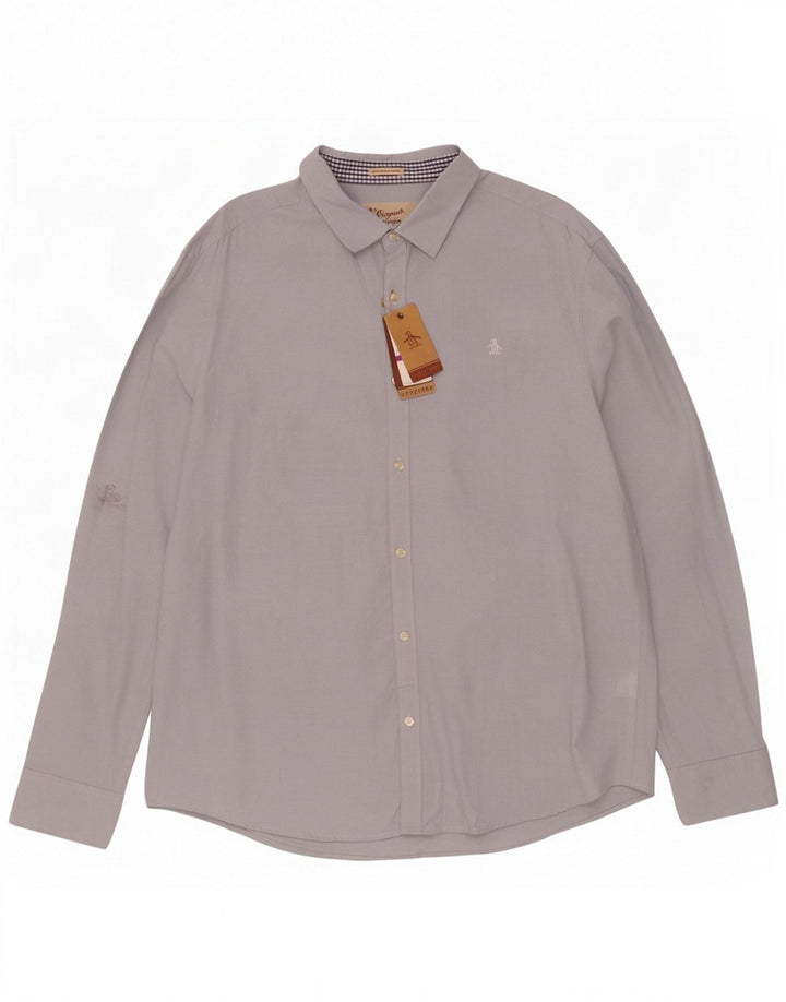 Penguin Chemise Slim Heritage Homme 2XL Bleu Coton