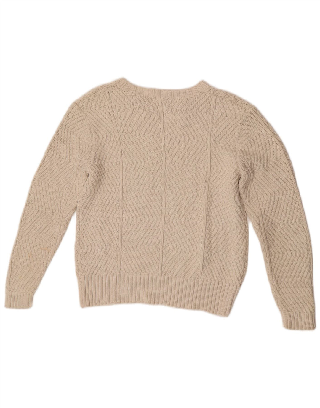Marks & Spencer Pull col en V pour femme UK 10 Small Blanc cassé