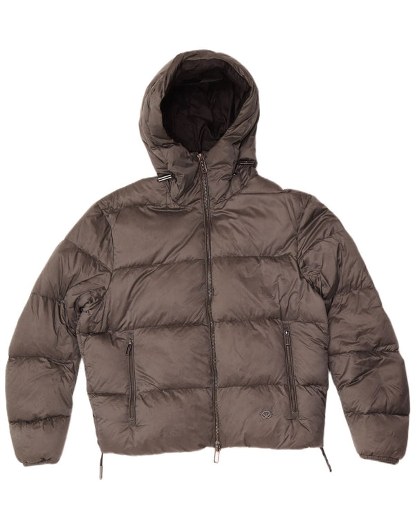 Emporio Armani Mens Hooded Padded Jacket IT 50 Medium Grey Polyamide